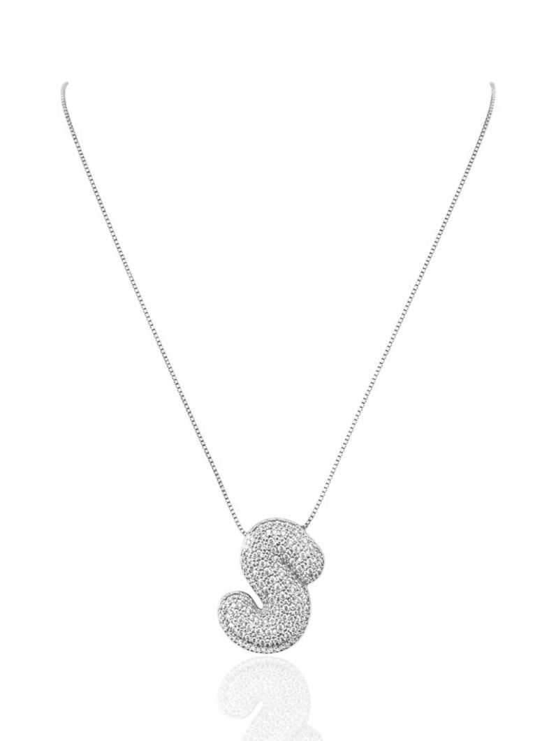 Colar Folheado a Ouro 18 e Prata Inicial Cravejada