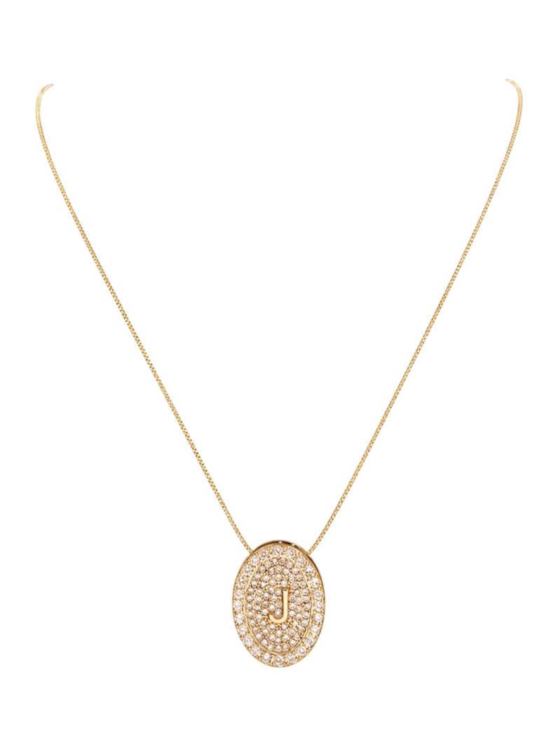 Colar Folheado a Ouro 18 e Prata Mix Banho Inicial Cravejada