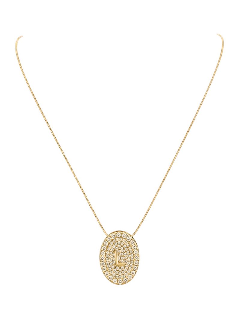 Colar Folheado a Ouro 18 e Prata Mix Banho Inicial Cravejada