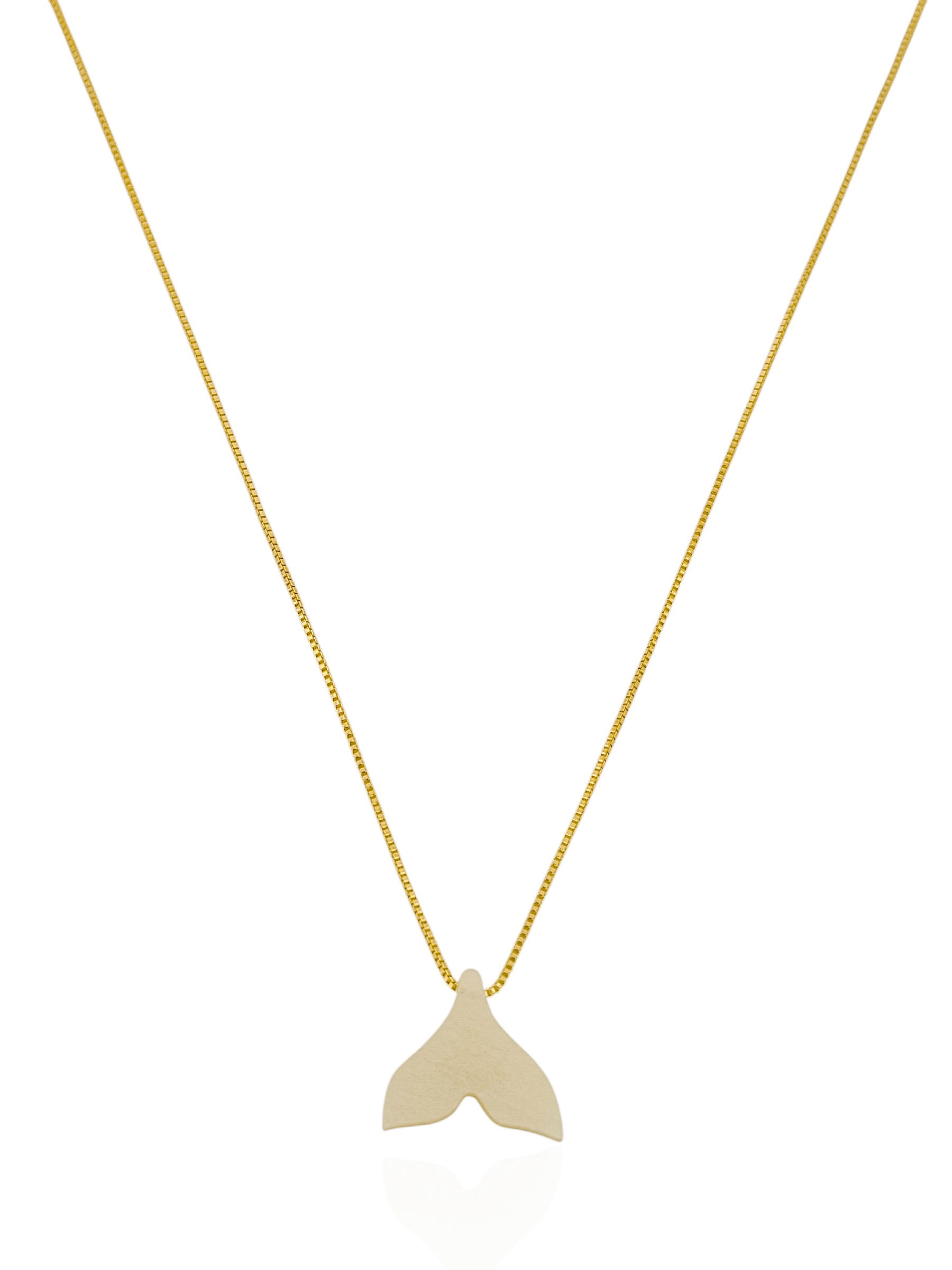 Colar Folheado a Ouro 18k Cauda de Sereia Resinada