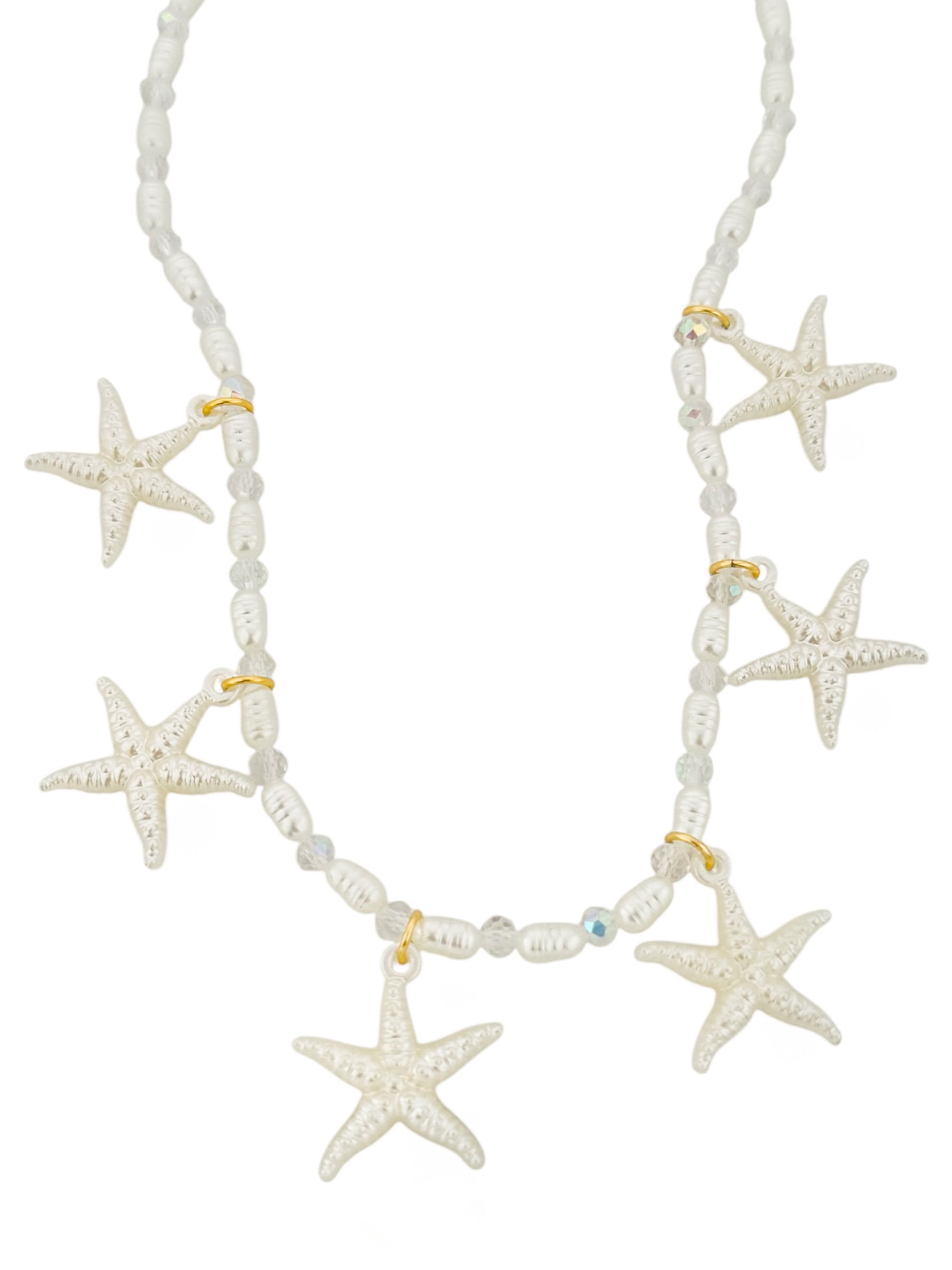 Colar Folheado a Ouro 18k Concha Com Estrelas do Mar