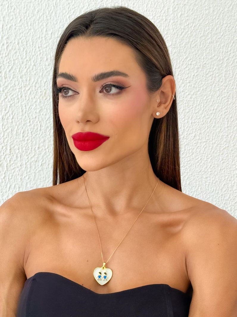 Colar Folheado a Ouro 18K Coração Filhos