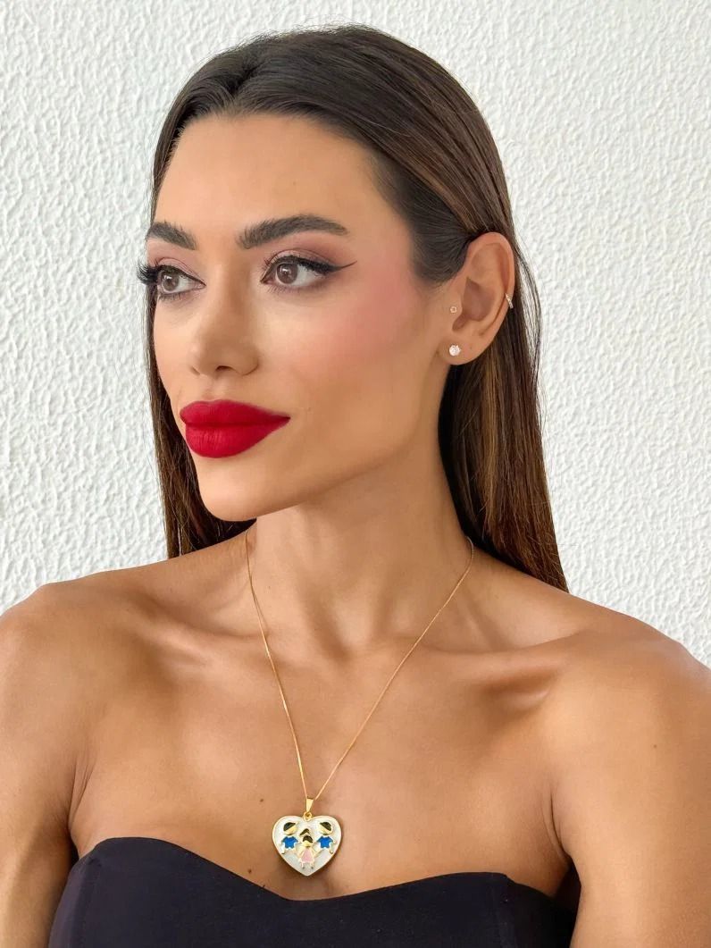 Colar Folheado a Ouro 18K Coração Filhos