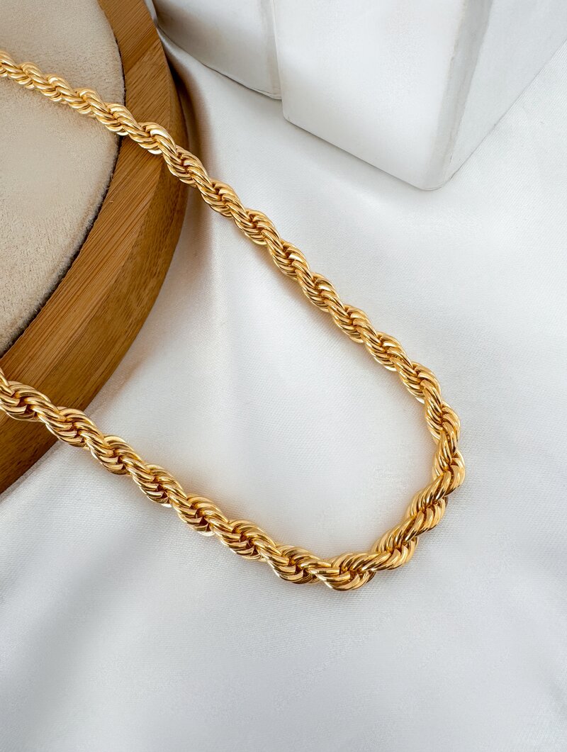 Colar Folheado a Ouro 18k Cordão Baiano