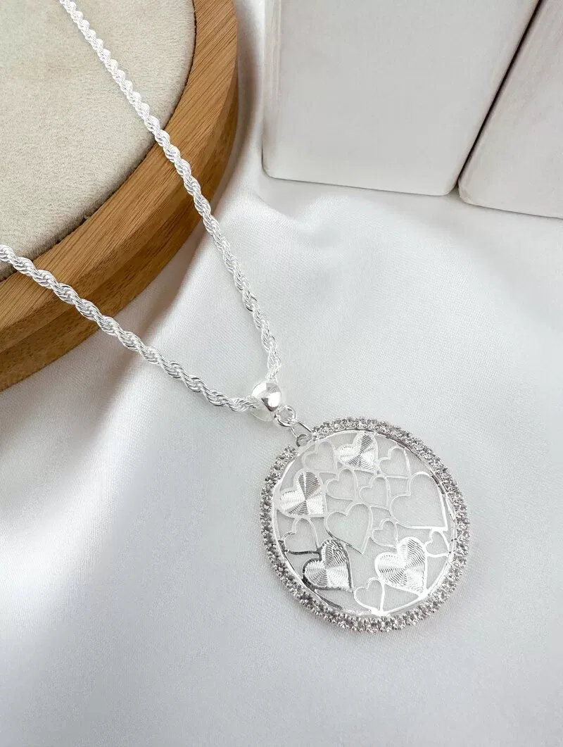 Colar Folheado a Ouro 18k Cordão Baiano com Circulo Trabalhado Cnho