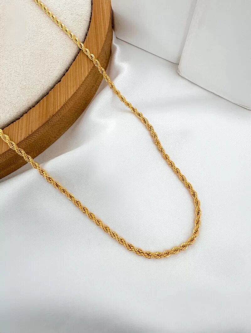 Colar Folheado a Ouro 18k Cordão Baiano Fino
