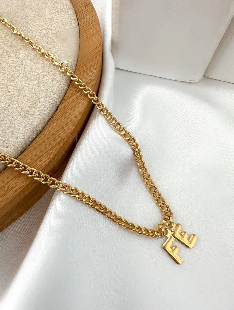 Colar Folheado a Ouro 18k Corrente com Pingente Fé