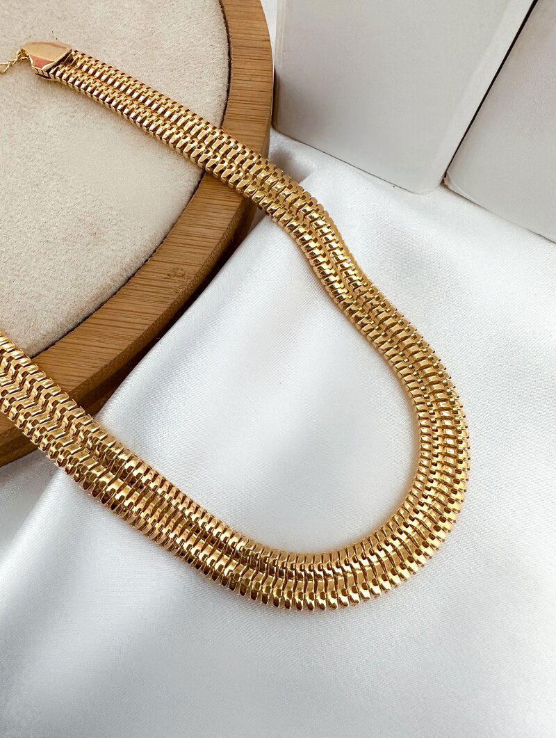 Colar Folheado a Ouro 18k Corrente Lacraia