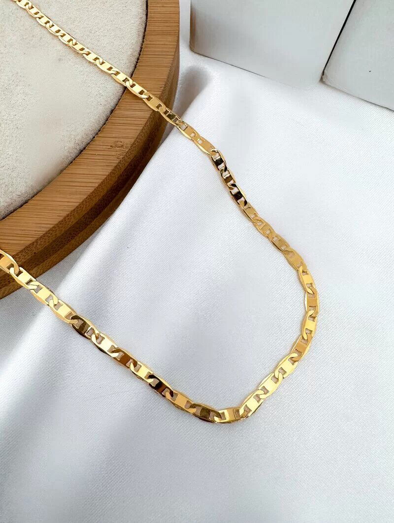 Colar Folheado a Ouro 18k Corrente Piastrine