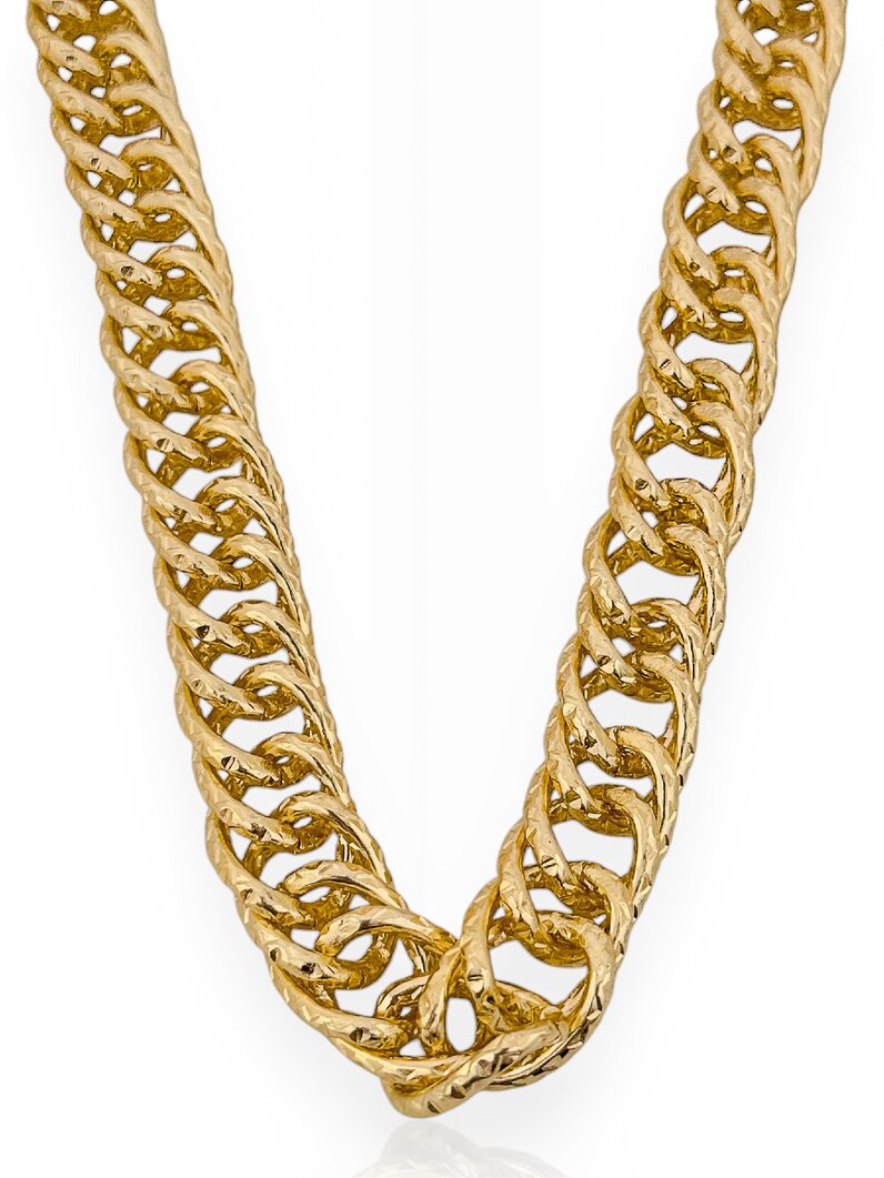 Colar Folheado a Ouro 18k Corrente Texturizada