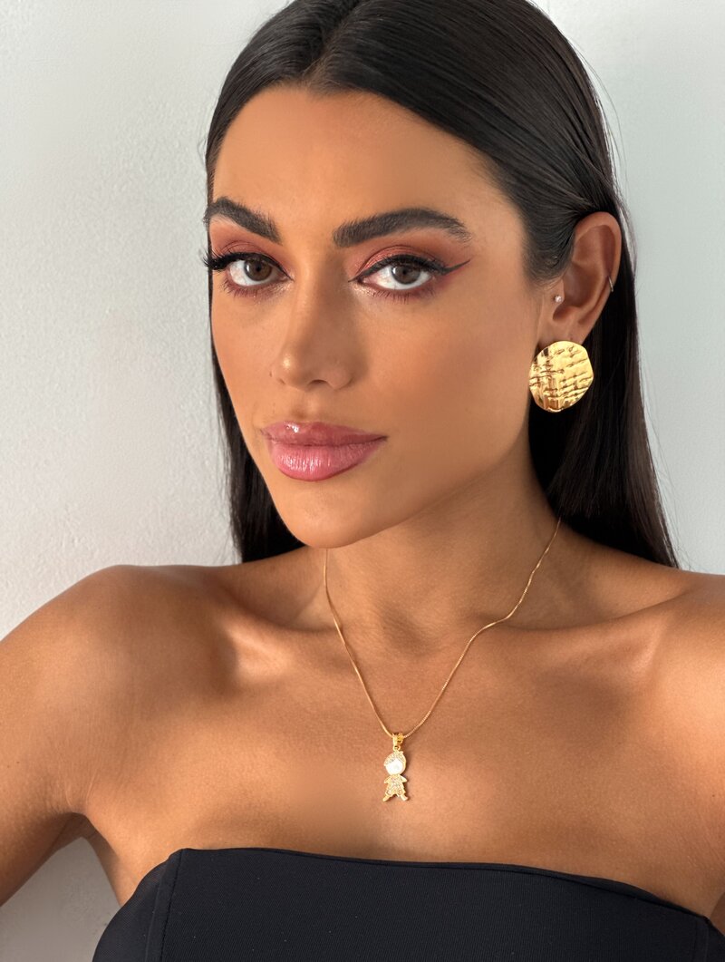 Colar Folheado a Ouro 18K e a Prata Pingente Criança