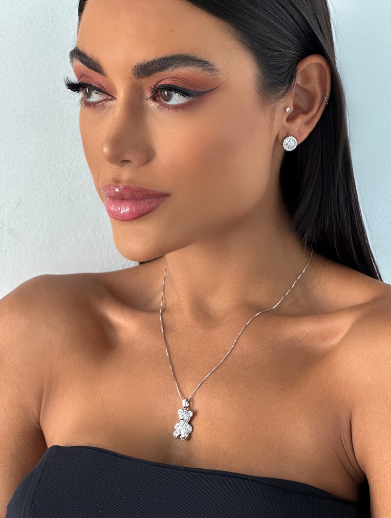 Colar Folheado a Ouro 18K e a Prata Ursinho Teddy