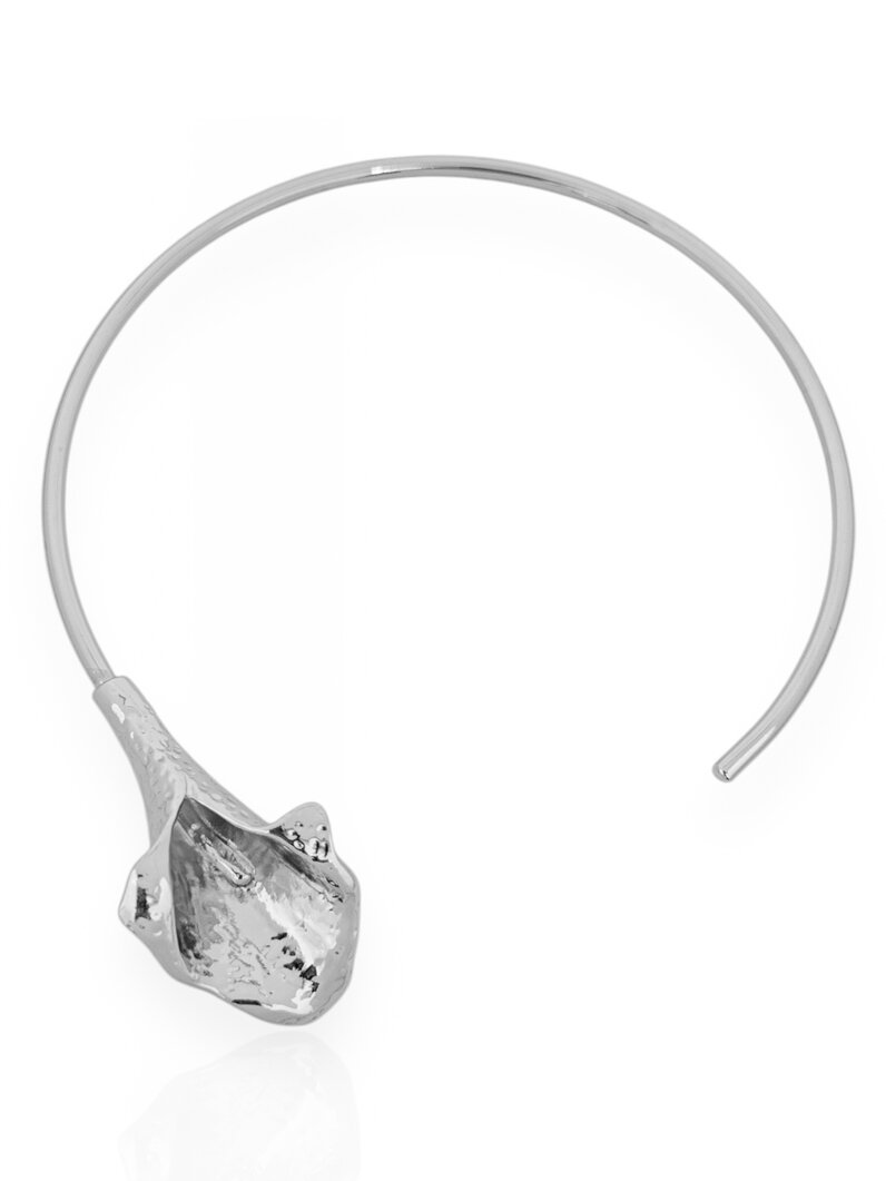 Colar Folheado a Ouro 18k e Prata 925 Aro Liso com Lírio-de-arum'