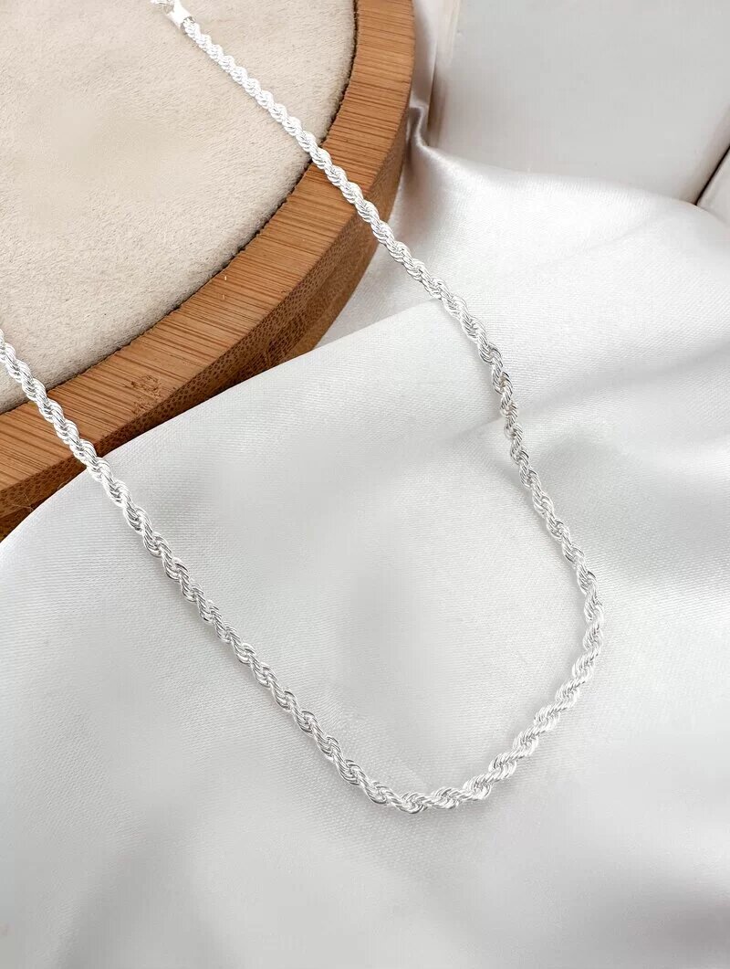 Colar Folheado a Ouro 18k e Prata 925 Cordão Baiano Fino