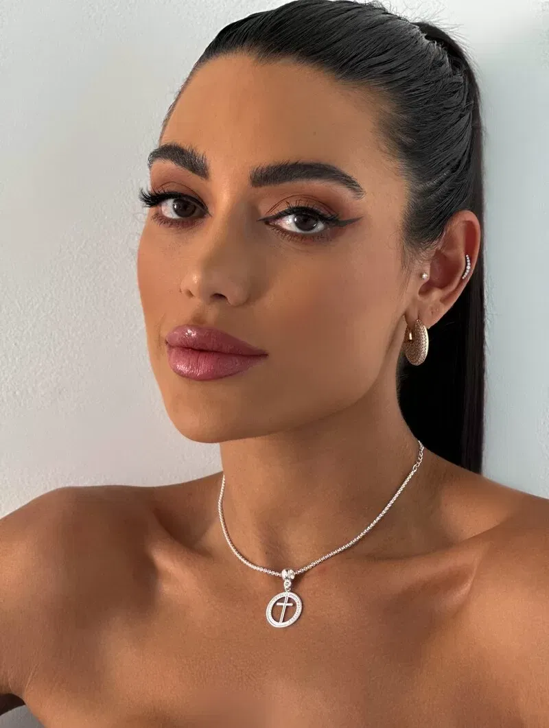 Colar Folheado a Ouro 18k e Prata 925 Corrente com Pingente Crucifixo