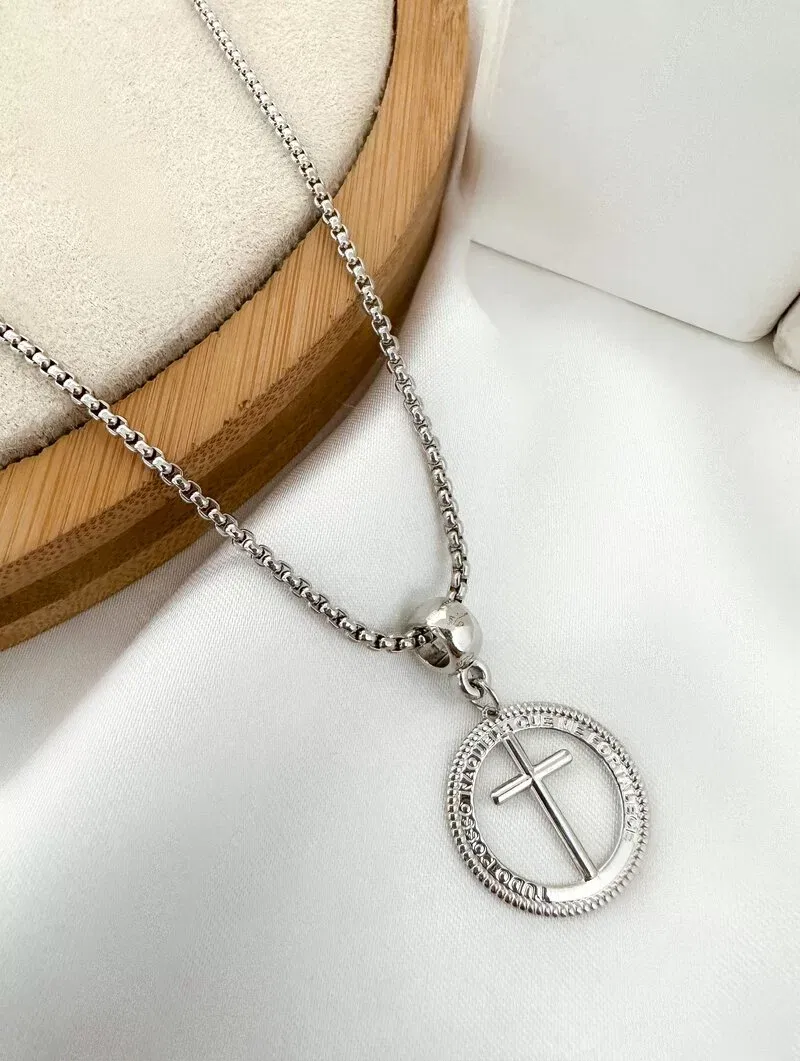 Colar Folheado a Ouro 18k e Prata 925 Corrente com Pingente Crucifixo