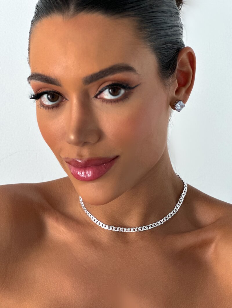 COLAR FOLHEADO A OURO 18K E PRATA 925 CORRENTE ELO.