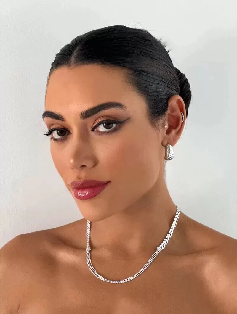 Colar Folheado a Ouro 18k e Prata 925 Escamas com Três Fios