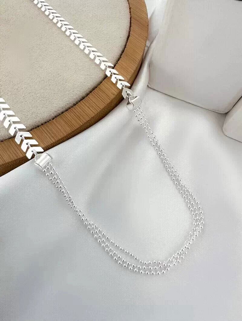 Colar Folheado a Ouro 18k e Prata 925 Escamas com Três Fios