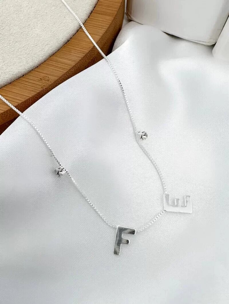 colar folheado a ouro 18k e prata 925 fé com ponto de luz