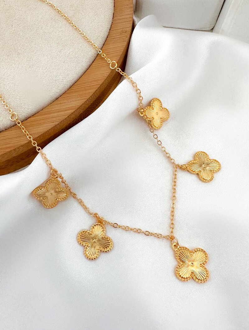 Colar Folheado a Ouro 18k e Prata 925 Inspiração Joalheria de Luxo