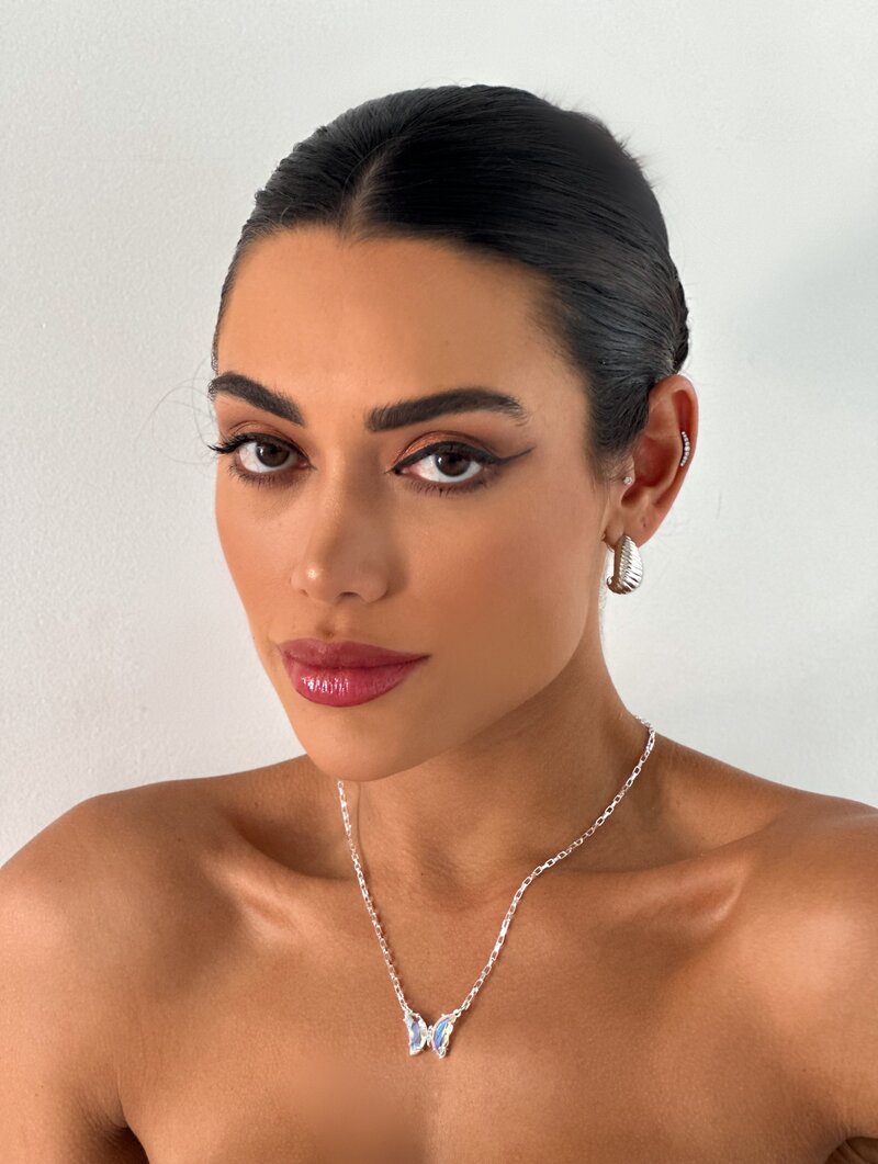 Colar Folheado a Ouro 18k e Prata 925 Pingente de Borboleta de Zircônia