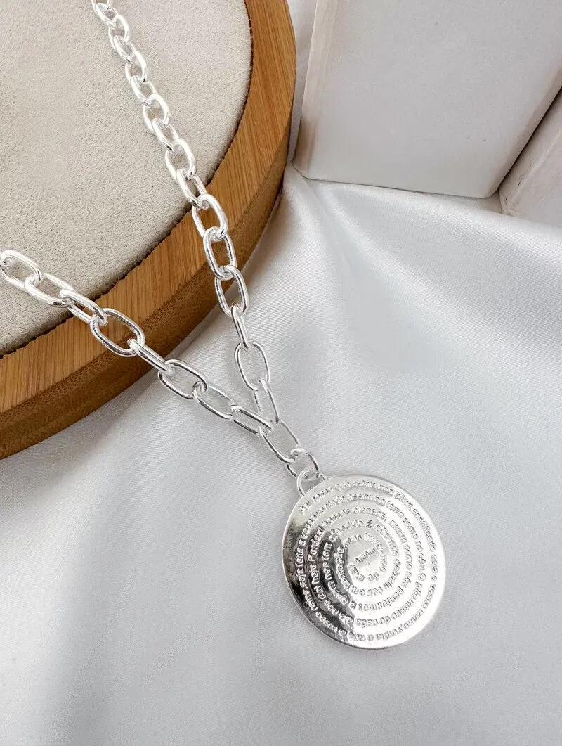 Colar Folheado a Ouro 18k e Prata 925 Pingente Medalha Pai Nosso