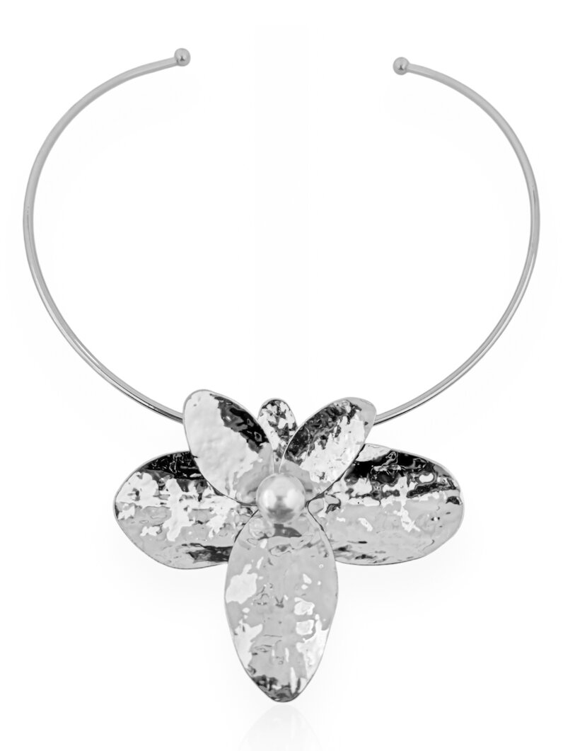 Colar Folheado a Ouro 18k e Prata Aro com Flor e Pérola