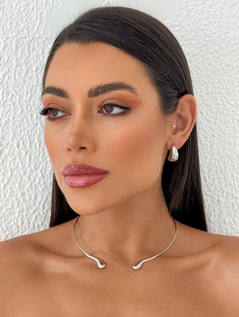 Colar Folheado a Ouro 18k e Prata Aro com Gotas Lisas