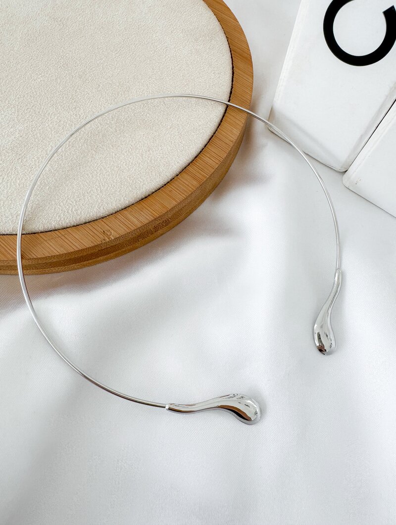 Colar Folheado a Ouro 18k e Prata Aro com Gotas Lisas