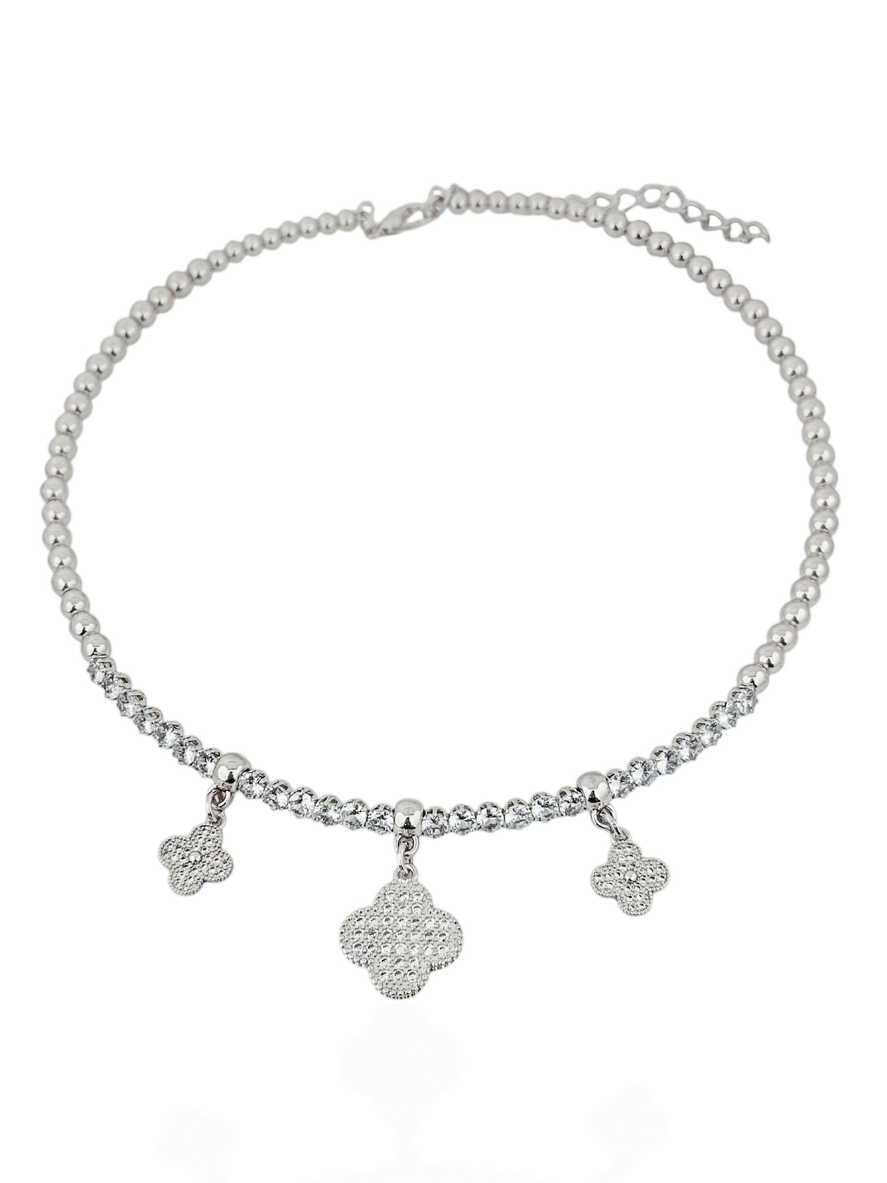 Colar Folheado a Ouro 18k e Prata Aro Com Inspiração Cravejado