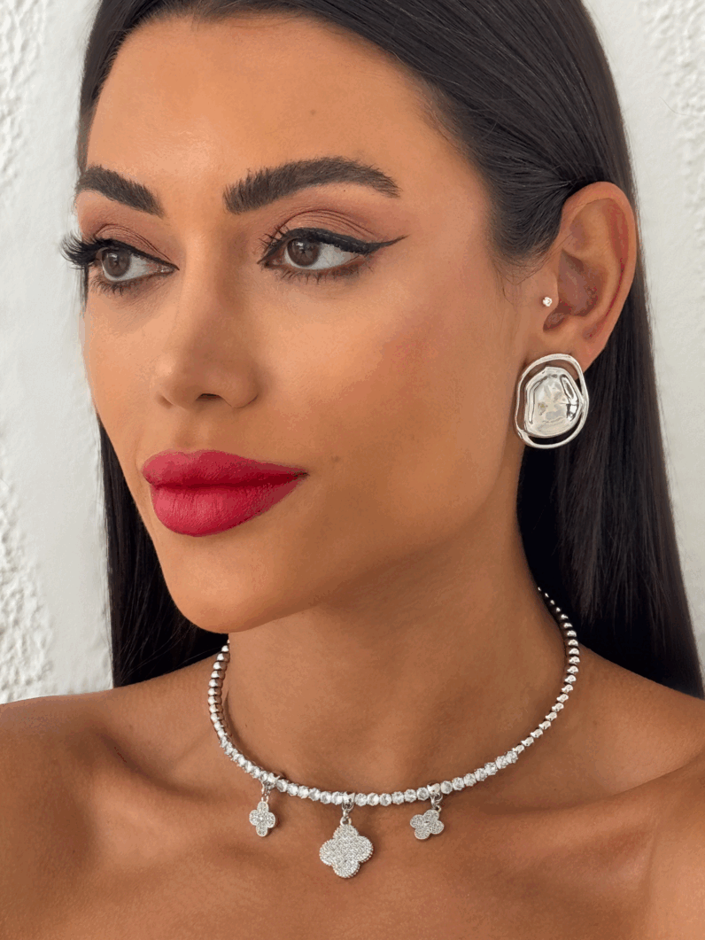 Colar Folheado a Ouro 18k e Prata Aro Com Inspiração Cravejado