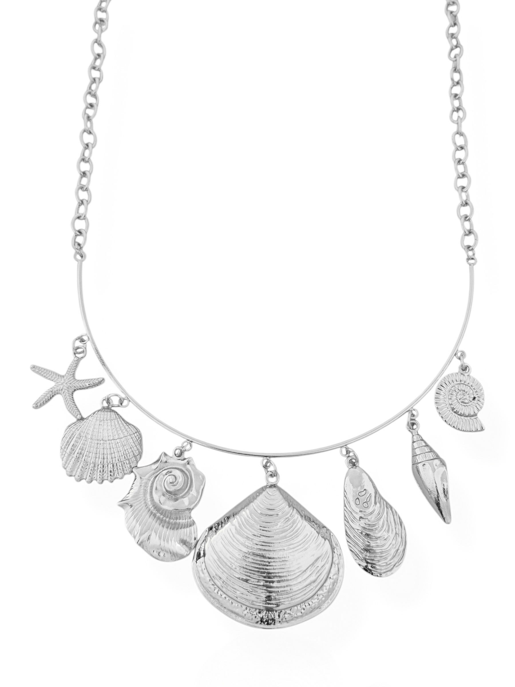 Colar Folheado a Ouro 18k e Prata Aro Com Pingentes Fundo do Mar