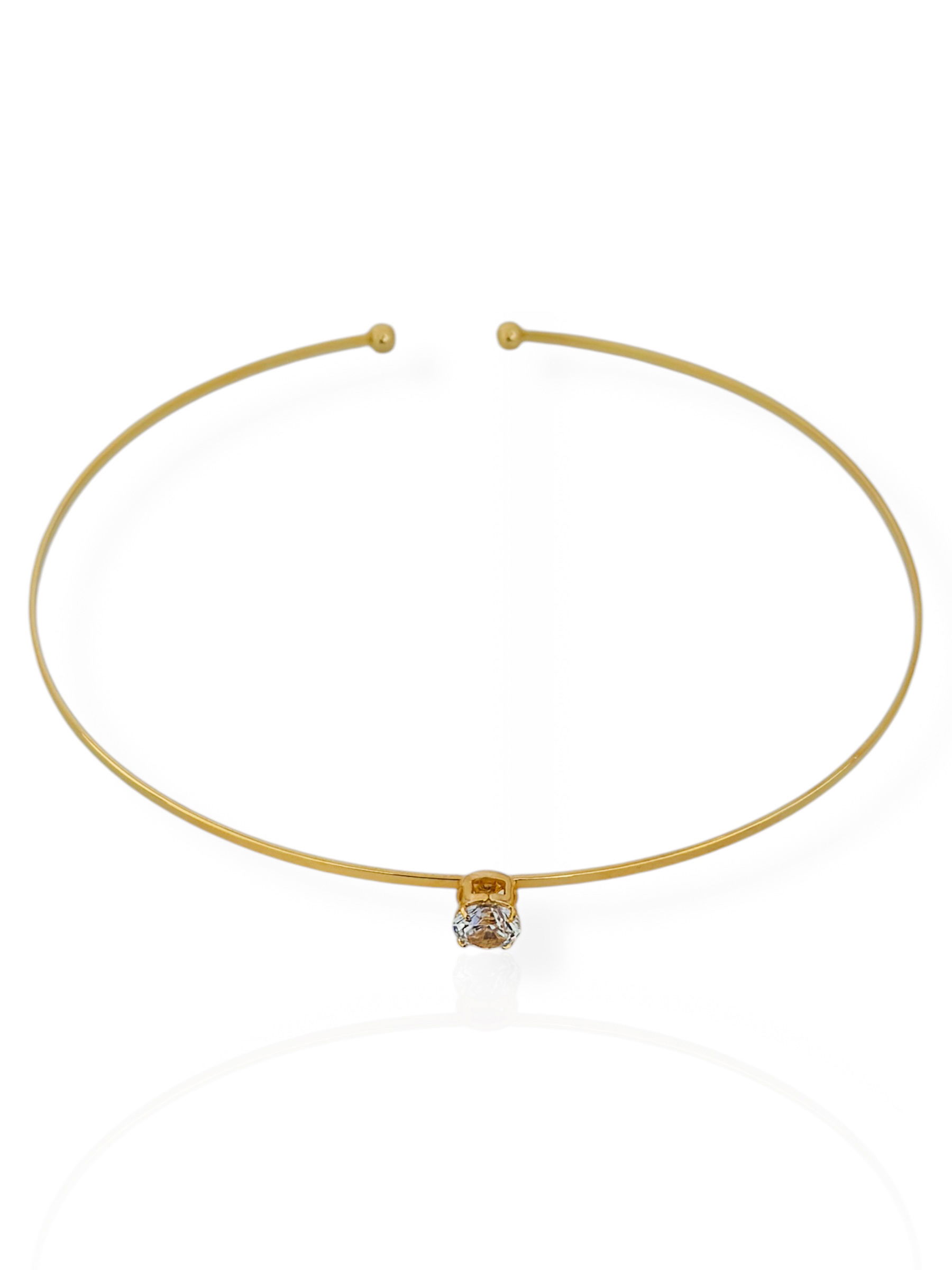 Colar Folheado a Ouro 18k e Prata Aro Com Ponto de Luz