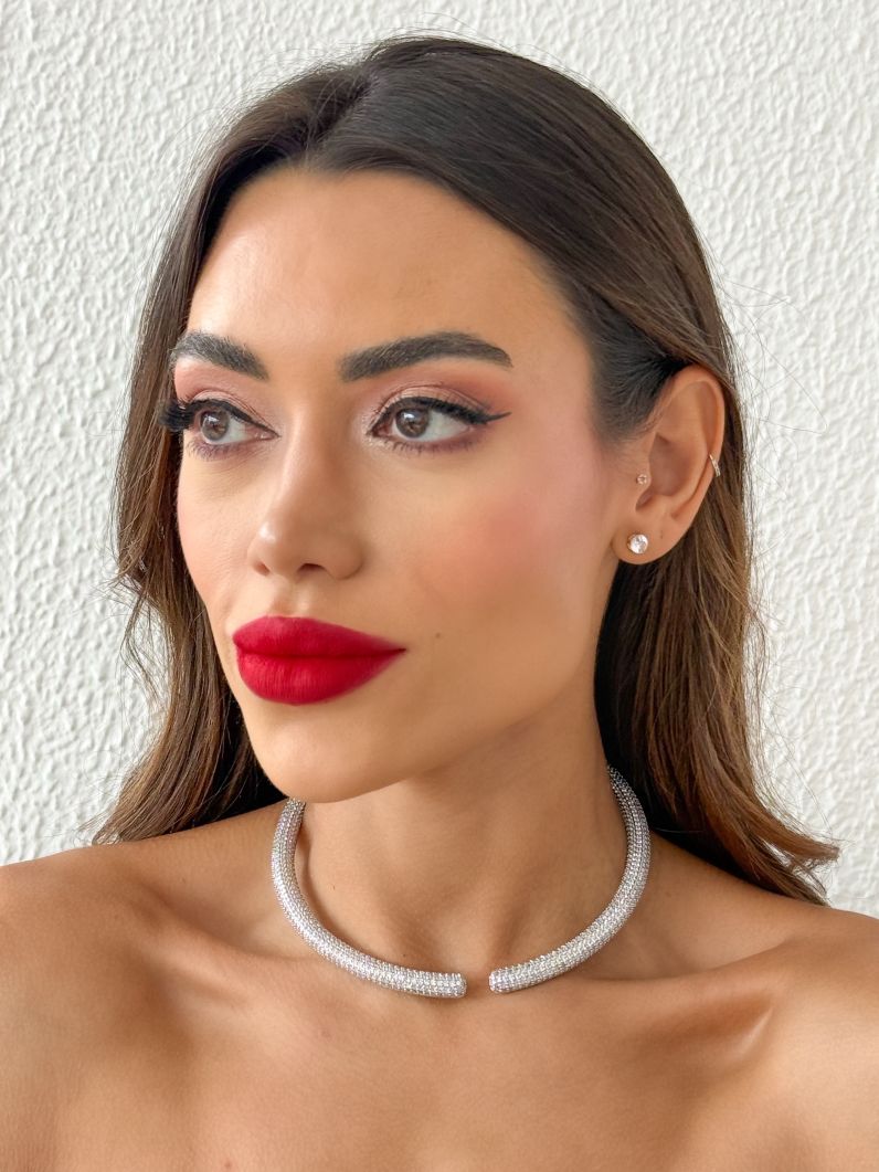 Colar Folheado a Ouro 18k e Prata Aro Cravejado