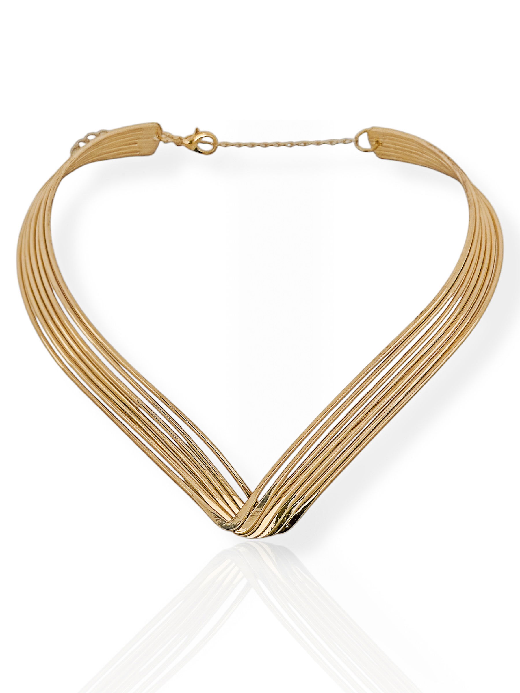 Colar Folheado a Ouro 18k e Prata Aro Fios Design V