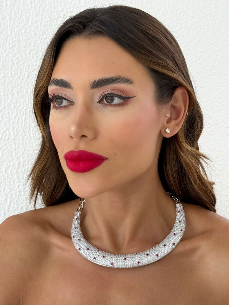 Colar Folheado a Ouro 18k e Prata Aro Max Cravejado