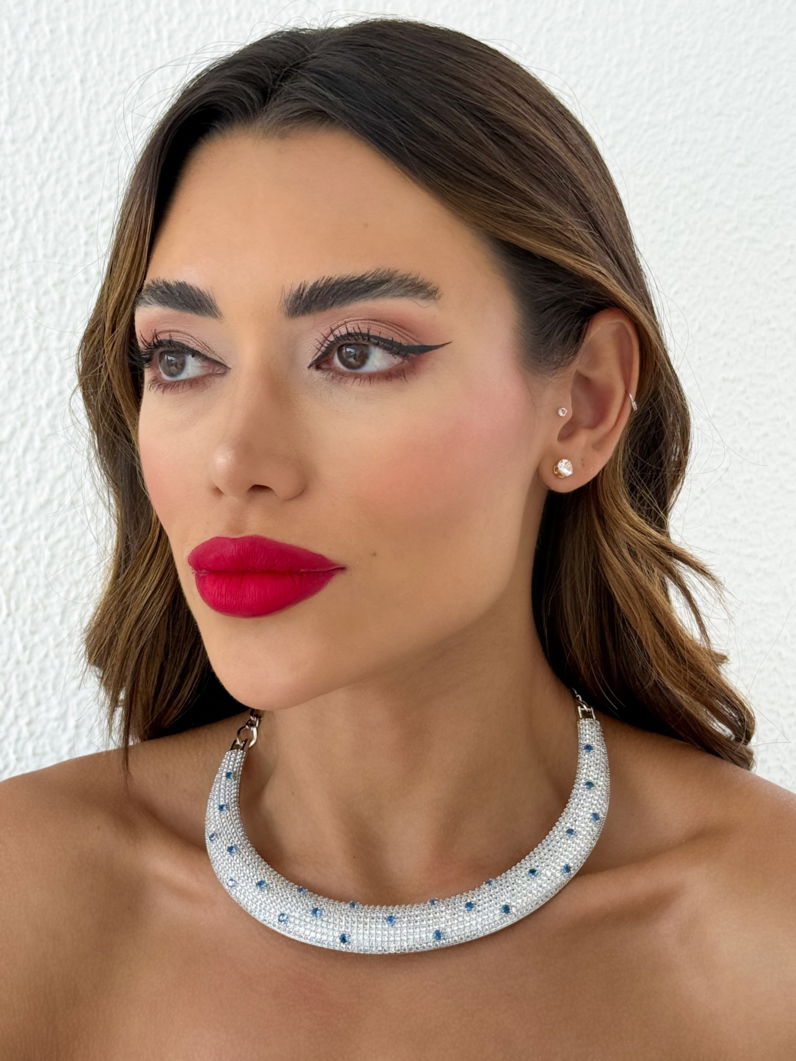 Colar Folheado a Ouro 18k e Prata Aro Max Cravejado