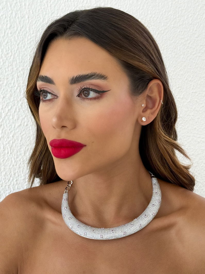 Colar Folheado a Ouro 18k e Prata Aro Max Cravejado