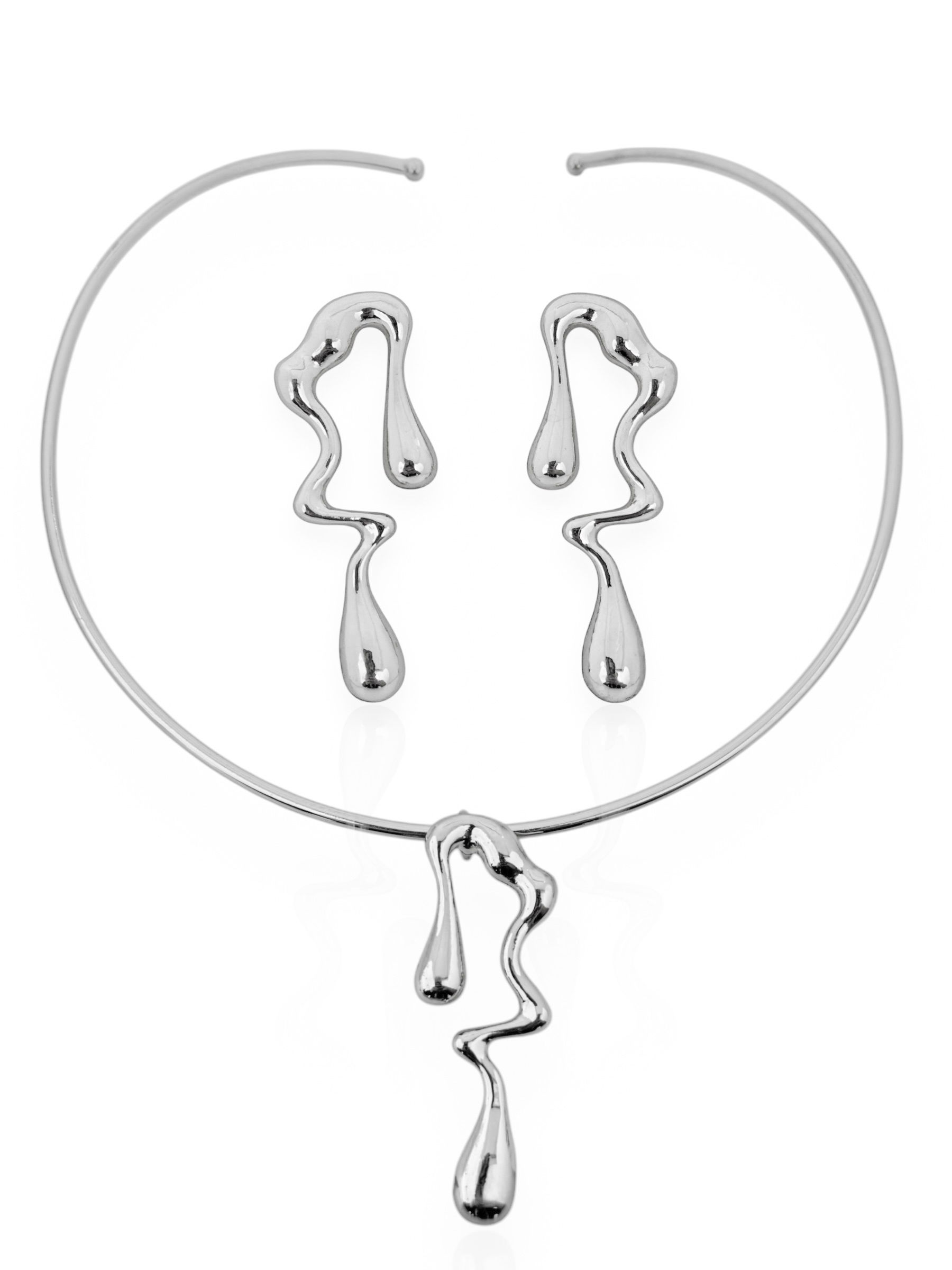 Conjunto Colar e Brinco Folheado a Ouro 18k e Prata Aro Orgânico
