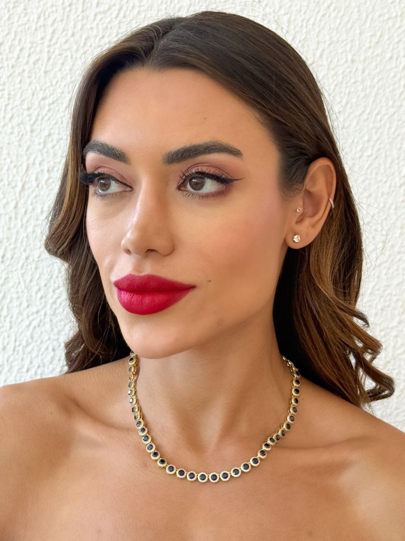 Colar Folheado a Ouro 18k e Prata Círculos de Zircônia