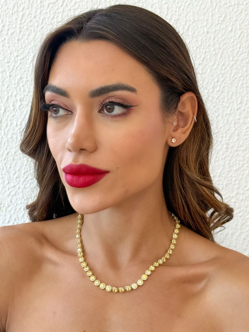 Colar Folheado a Ouro 18k e Prata Círculos de Zircônia