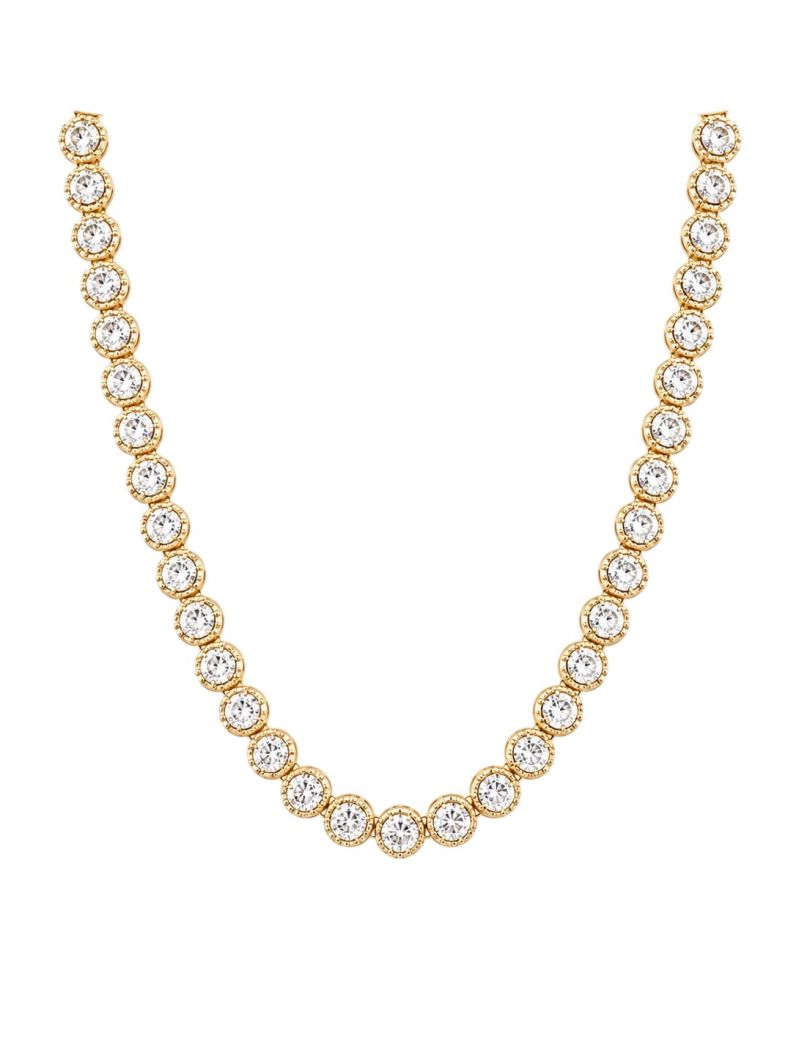 Colar Folheado a Ouro 18k e Prata Círculos de Zircônia