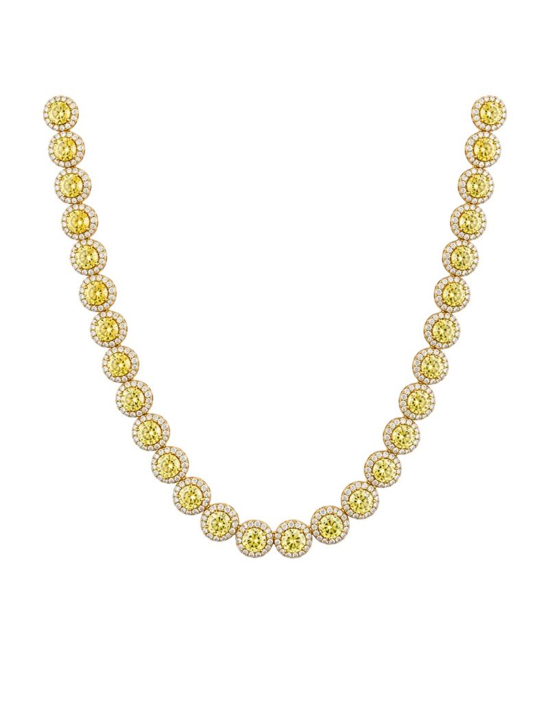 Colar Folheado a Ouro 18k e Prata Círculos de Zircônia