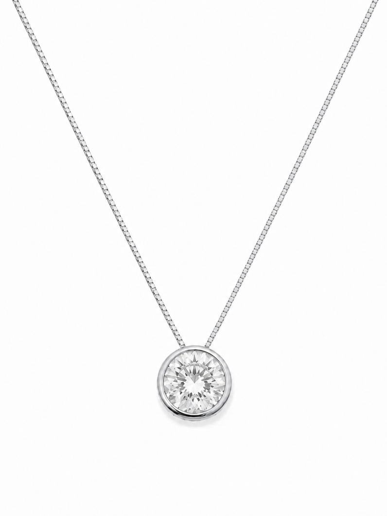 Colar Folheado a Ouro 18k e Prata Com Ponto de Luz Encapsulado P