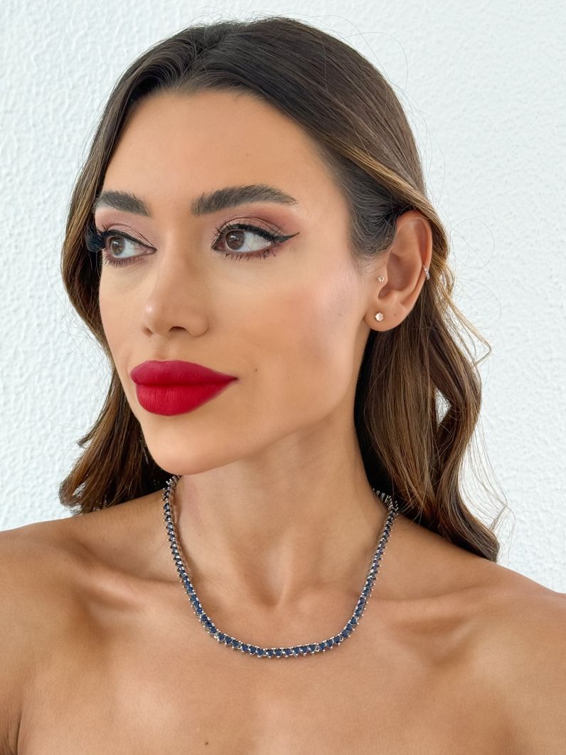 Colar Folheado a Ouro 18k e Prata Corações de Zircônia