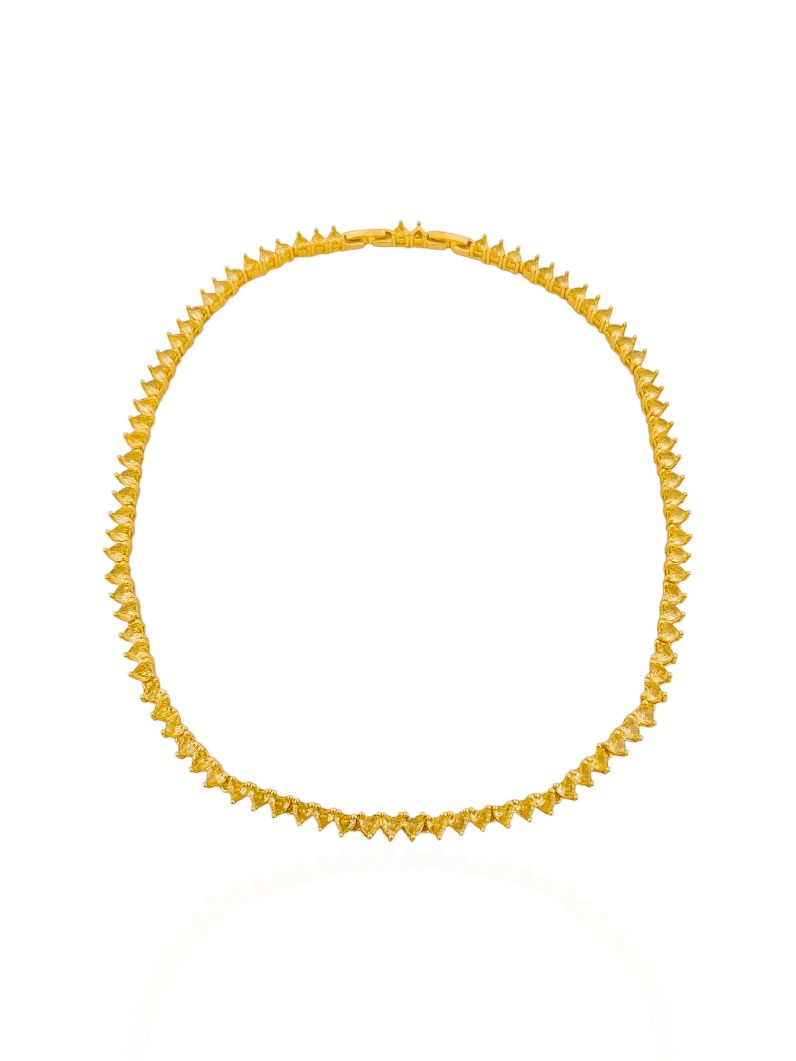 Colar Folheado a Ouro 18k e Prata Corações de Zircônia