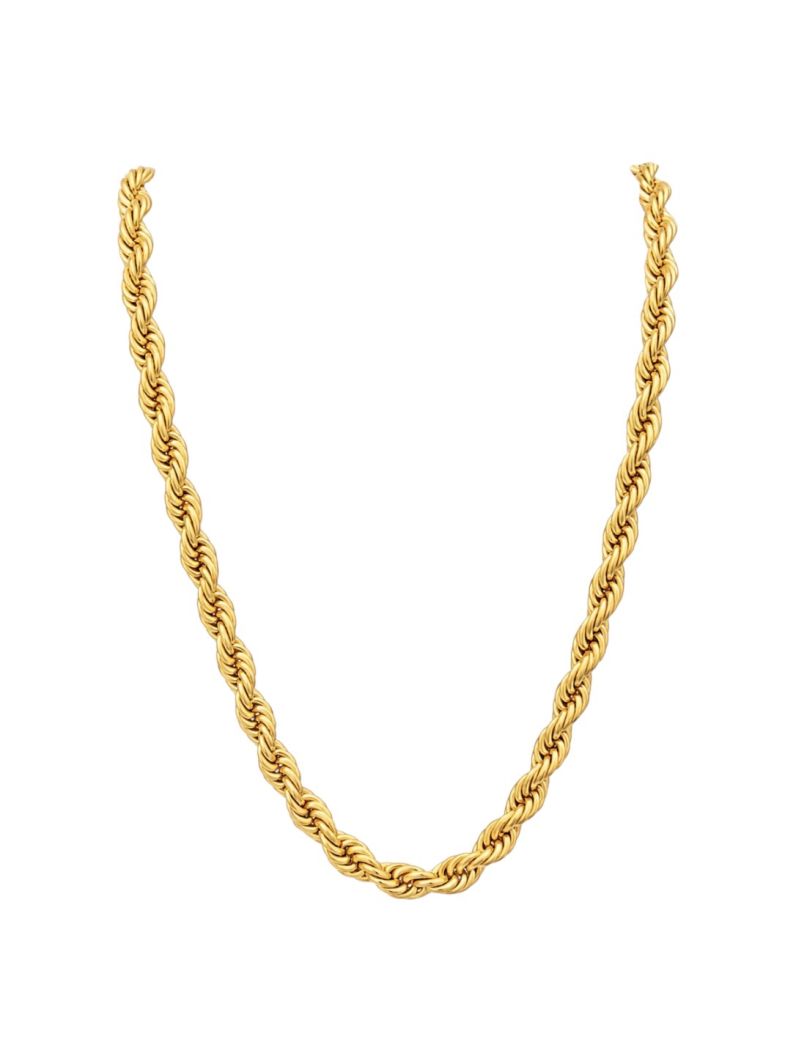 Colar Folheado a Ouro 18k e Prata Cordão Baiano M