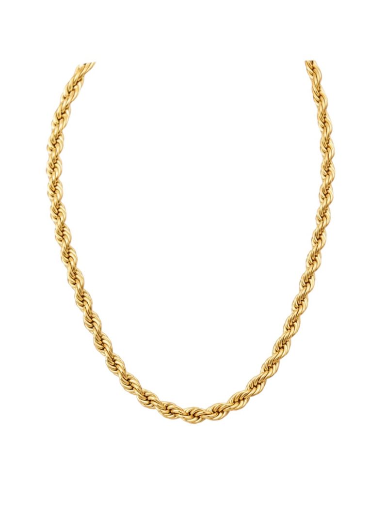 Colar Folheado a Ouro 18k e Prata Cordão Baiano P