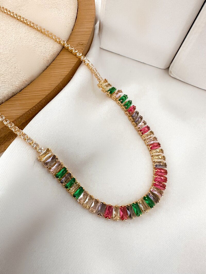 Colar Folheado a Ouro 18k e Prata Corrente de Navetes